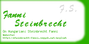 fanni steinbrecht business card